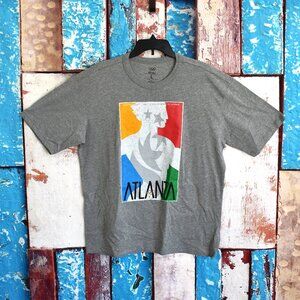 Men's Old Navy IOC Heritage Loose Fit T-Shirt Atlanta Olympics LARGE Gray NEW